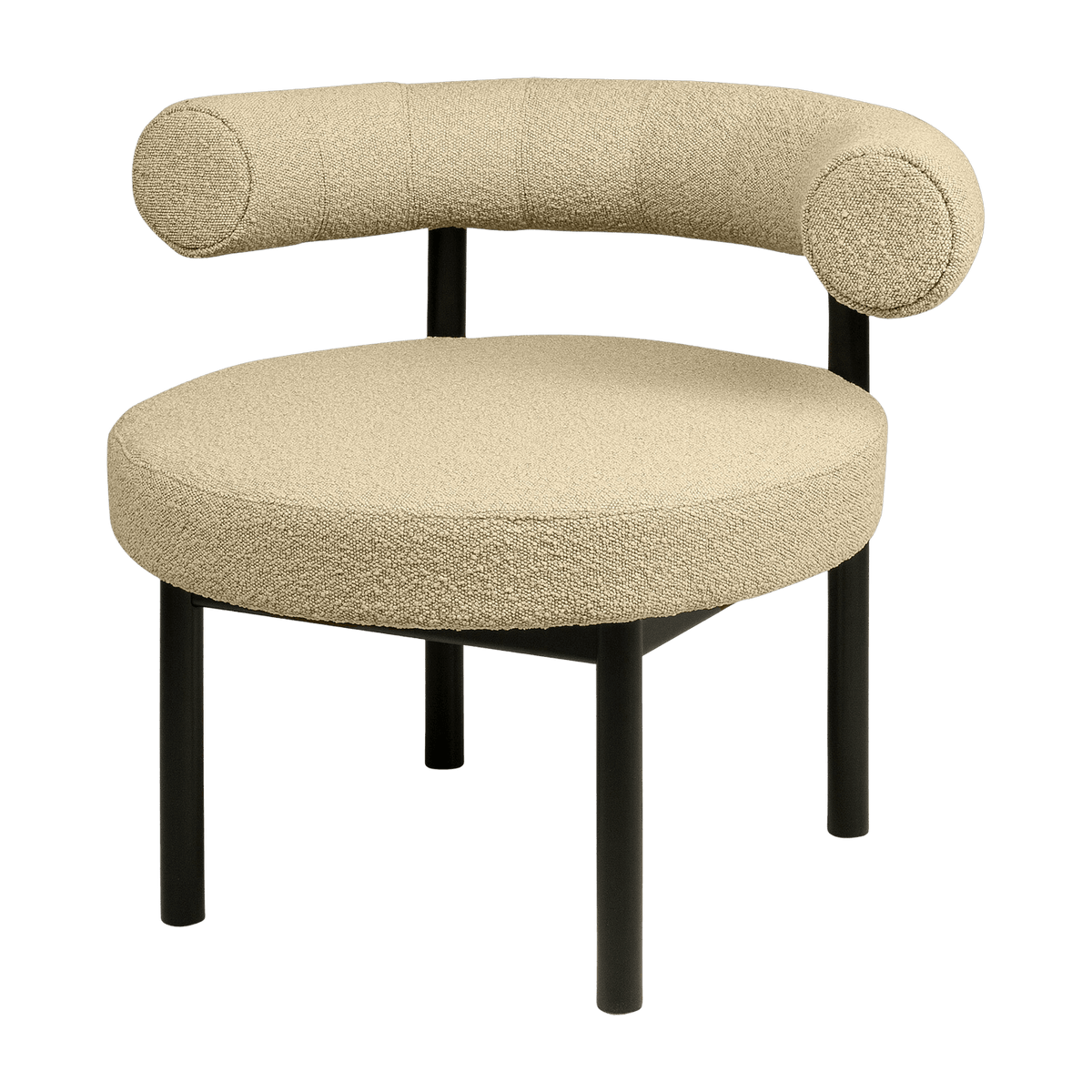 Fauteuil en hêtre noir et beige Sosis - Versmissen - The Cool Republic