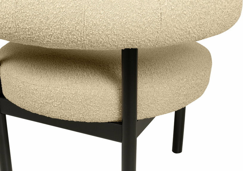 Fauteuil en hêtre noir et beige Sosis - Versmissen - The Cool Republic