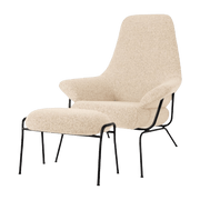 Fauteuil en laine beige avec pouf Hai - Hem - The Cool Republic