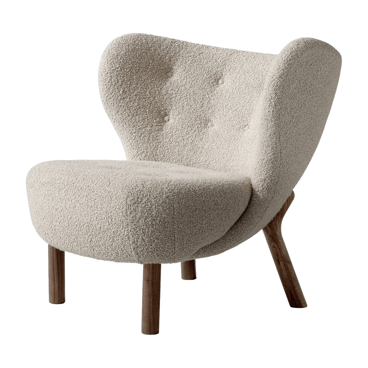 Fauteuil en laine beige et pieds en noyer Little Petra VB1 - &tradition - The Cool Republic