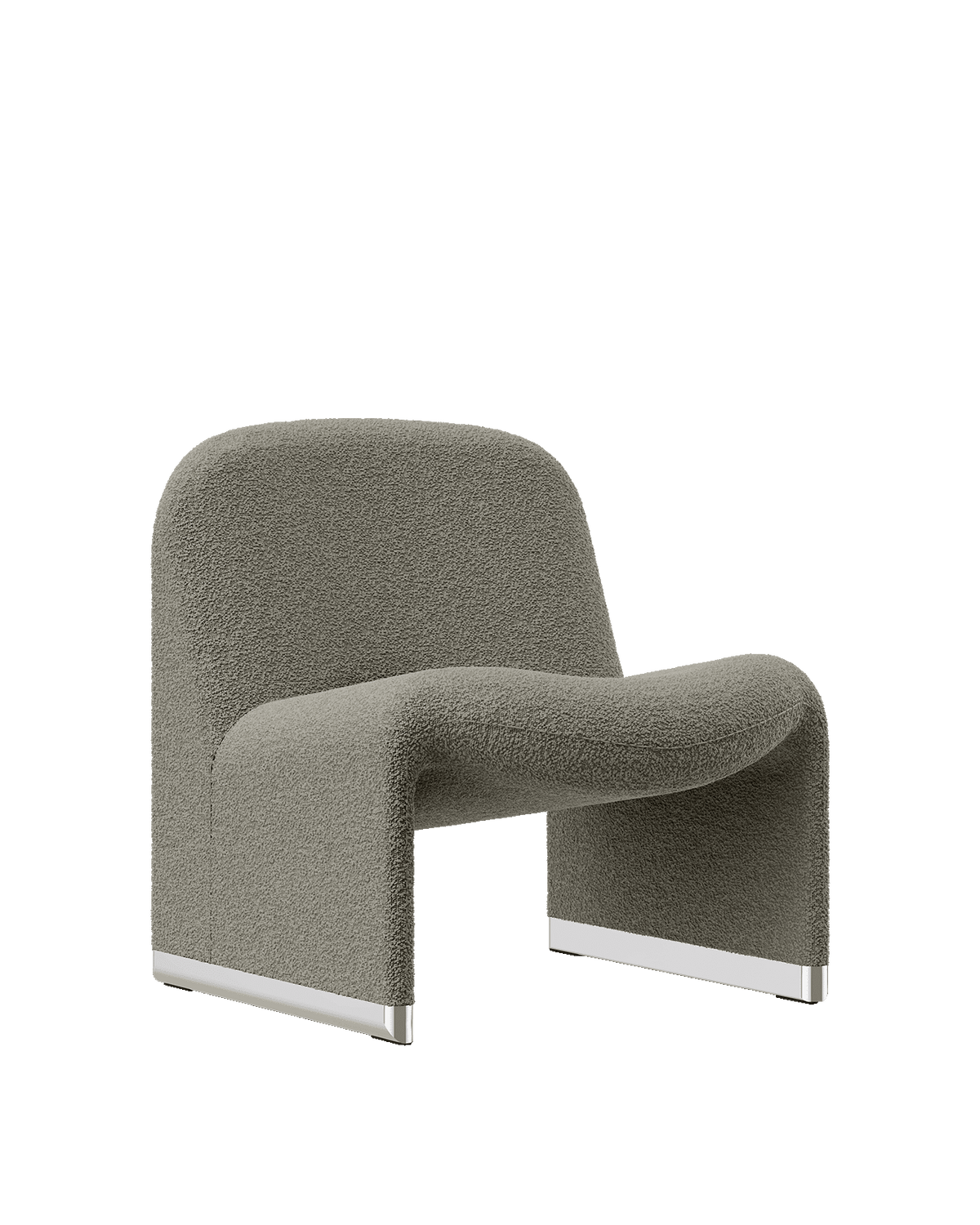 Fauteuil en laine bouclé gris taupe Alky - Anonima Castelli - The Cool Republic