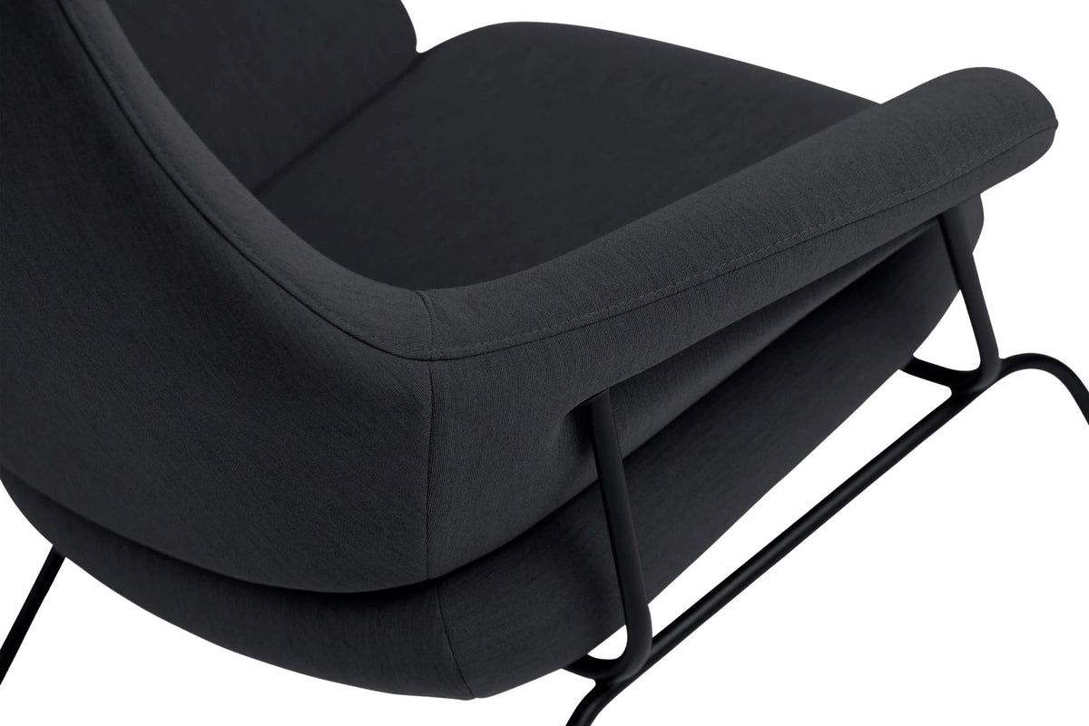 Black woolen armchair with footstool Hai - Hem - The Cool Republic