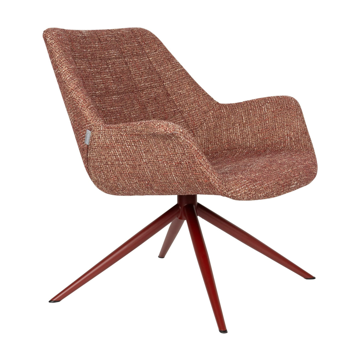 Fauteuil en métal et tissu rouge 80,5x84,5x78,5cm Doulton - Zuiver