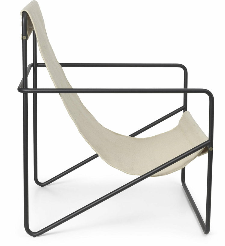Fauteuil en métal noir et tissu recyclé cloud 63 x 77 cm Desert - Ferm Living - The Cool Republic