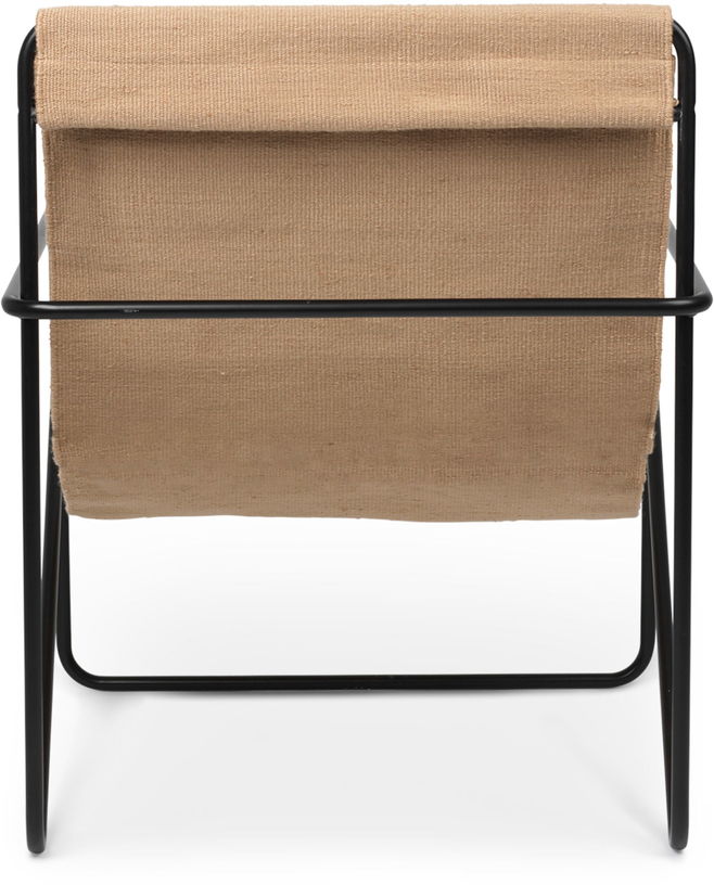 Fauteuil en métal noir et tissu recyclé sable 63 x 77 cm Desert - Ferm Living - The Cool Republic