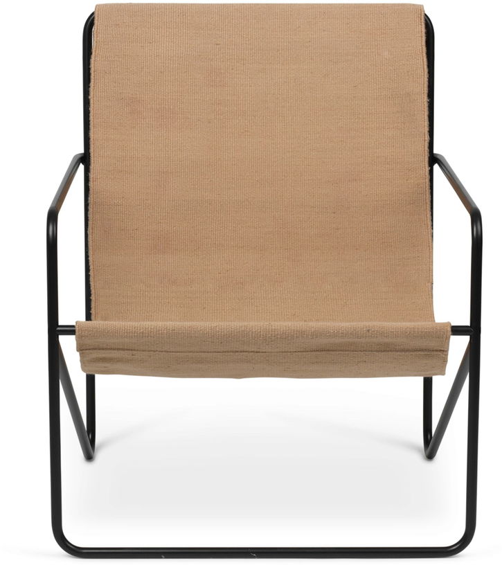 Fauteuil en métal noir et tissu recyclé sable 63 x 77 cm Desert - Ferm Living - The Cool Republic
