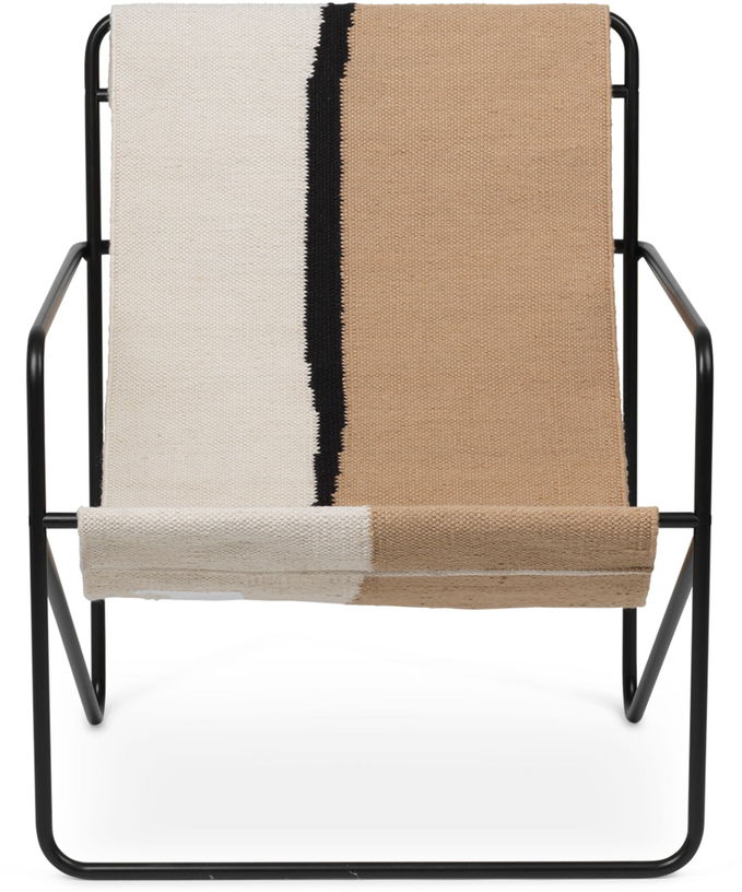 Fauteuil en métal noir et tissu recyclé soil 63 x 77 cm Desert - Ferm Living - The Cool Republic