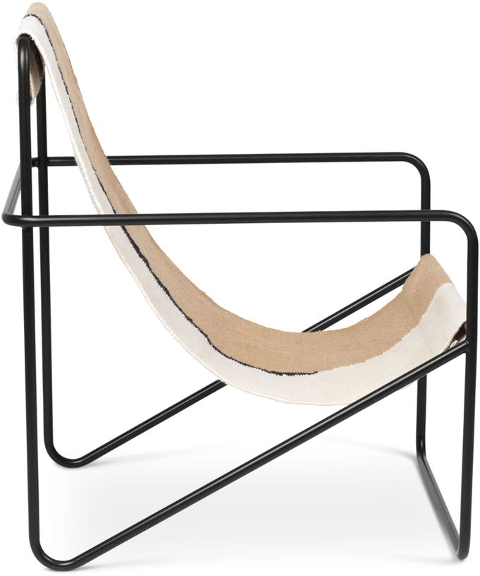 Fauteuil en métal noir et tissu recyclé soil 63 x 77 cm Desert - Ferm Living - The Cool Republic