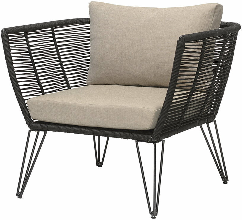 Fauteuil en métal noir outdoor Mundo - Bloomingville - The Cool Republic