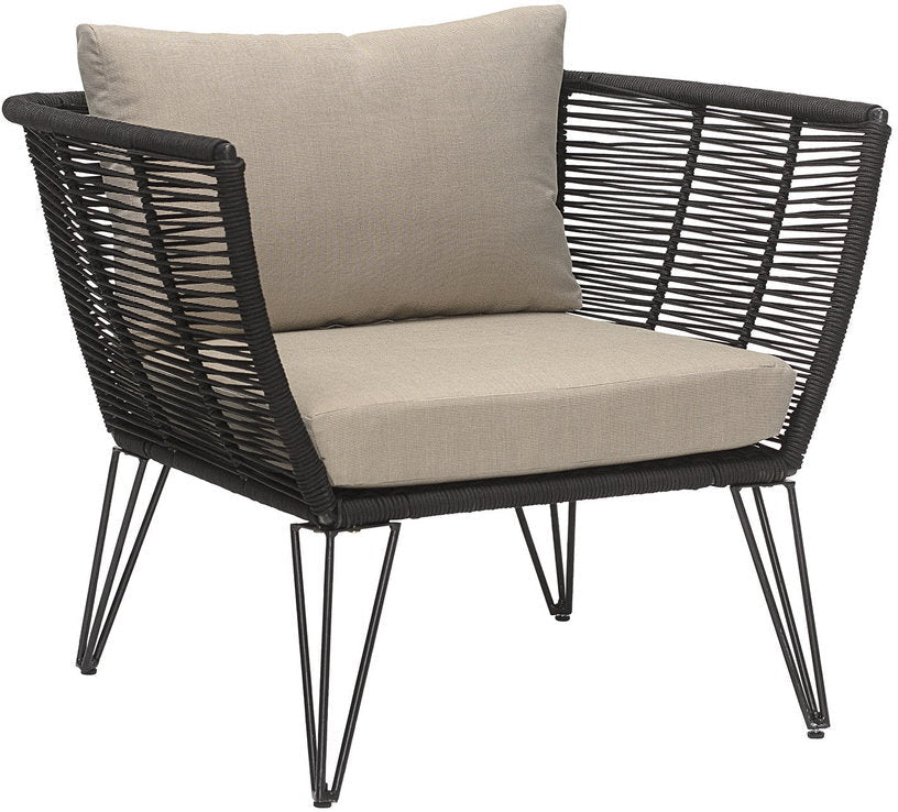 Fauteuil en métal noir outdoor Mundo - Bloomingville - The Cool Republic