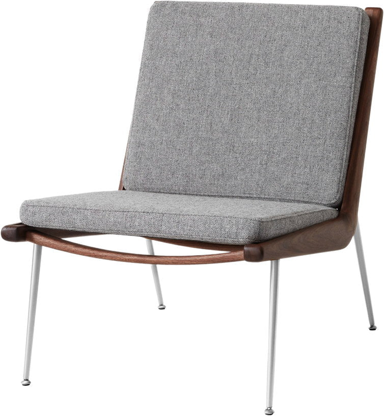 Fauteuil en noyer et tissu Hallingdal 130 à piètement acier Boomerang HM1 - &tradition - The Cool Republic