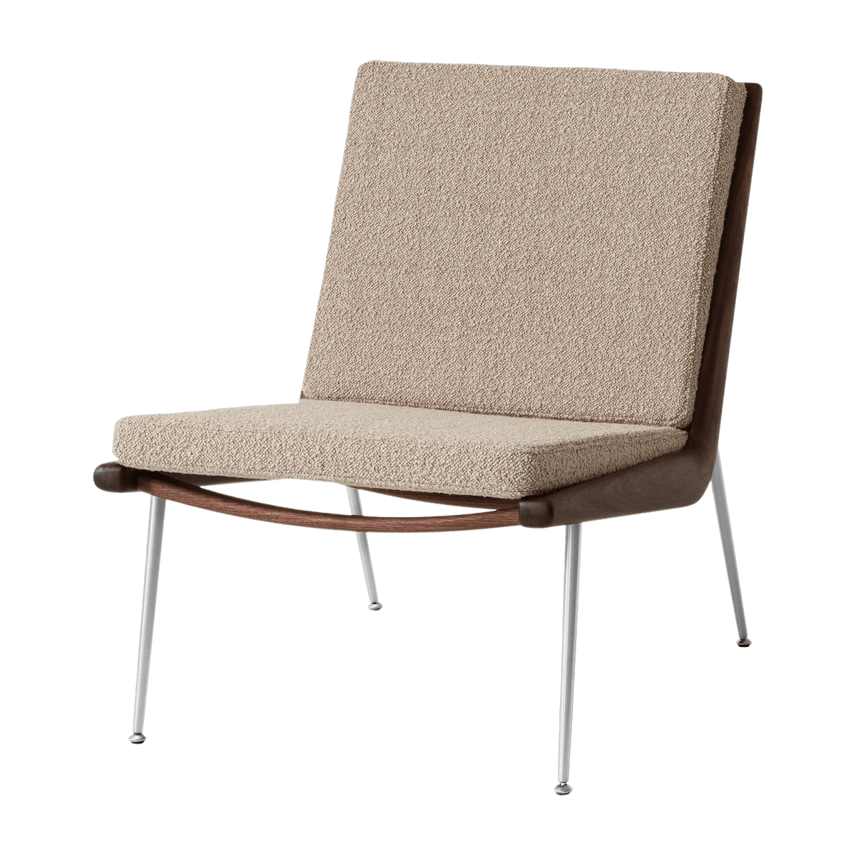Karakorum 003 walnut and fabric armchair with steel base Boomerang HM1 - &tradition - The Cool Republic