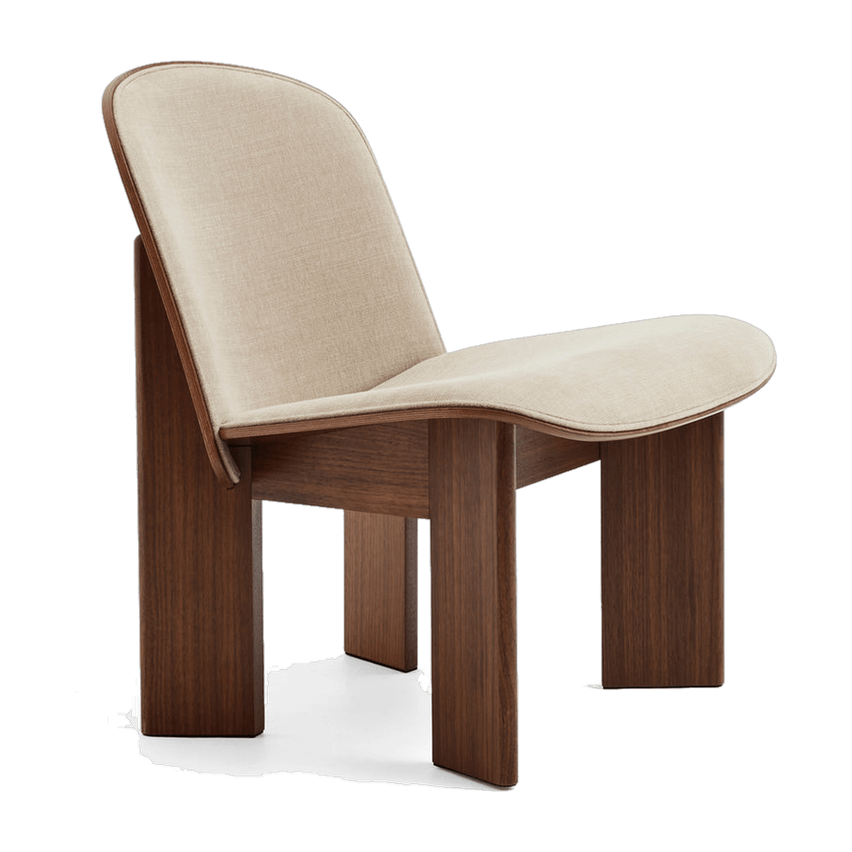 Fauteuil en noyer laqué et tissu beige linara 216 63x66x68cm Chisel - Hay - The Cool Republic