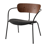 Fauteuil en noyer laqué et tissu gris AV6 Pavilion - &tradition - The Cool Republic
