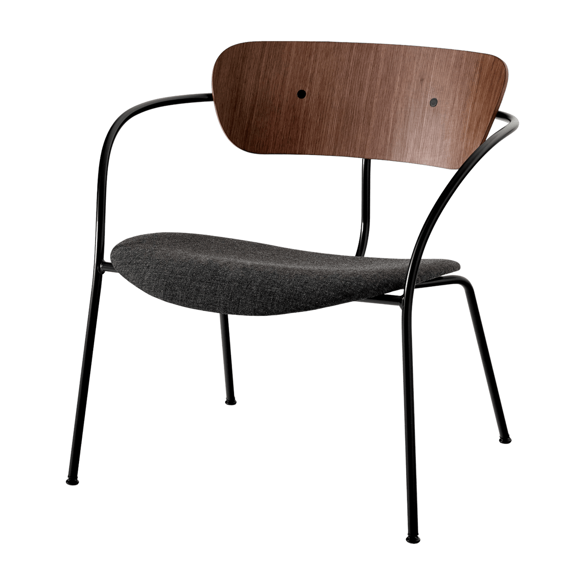 Fauteuil en noyer laqué et tissu gris AV6 Pavilion - &tradition - The Cool Republic