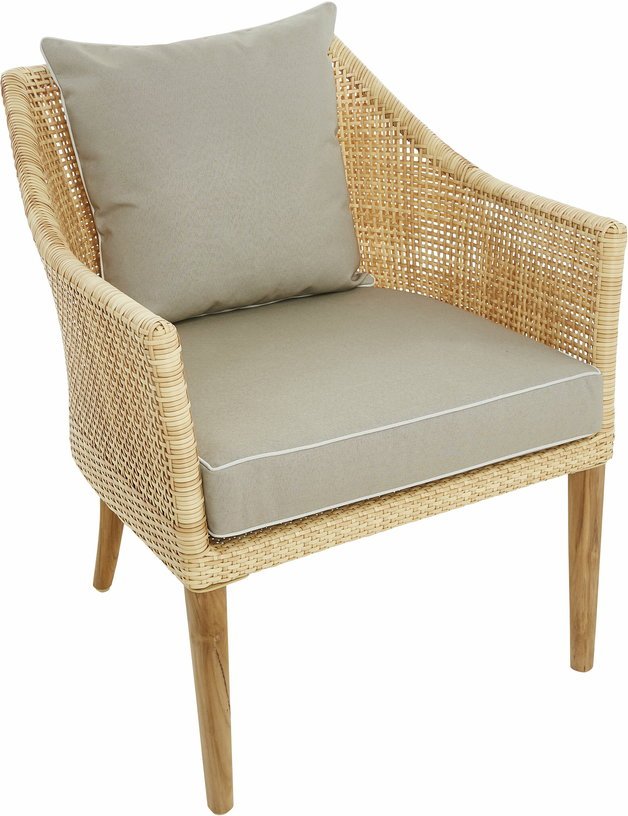 Fauteuil en résine nature coussin marron Sao Paulo - KOK - The Cool Republic