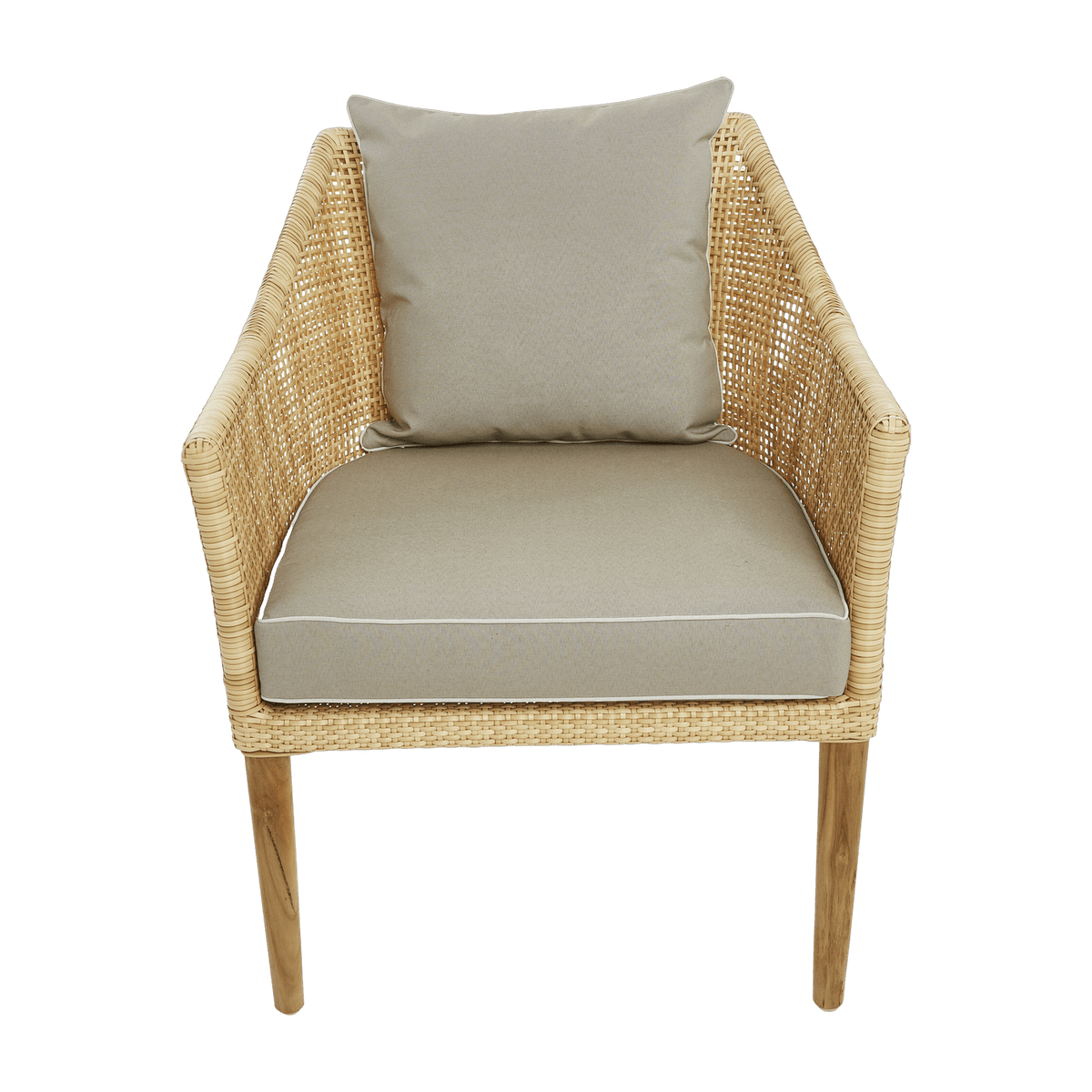 Fauteuil en résine nature coussin marron Sao Paulo - KOK - The Cool Republic