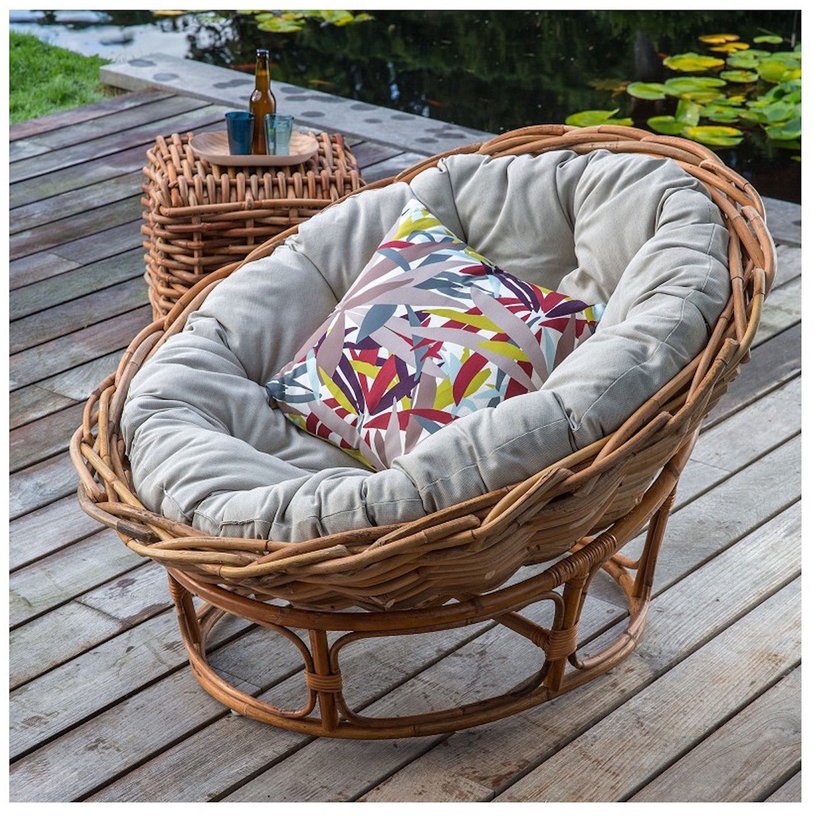 Fauteuil en rotin avec coussin Mexico - KOK - The Cool Republic