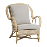 Fauteuil en rotin naturel avec coussin Nantucket - KOK - The Cool Republic