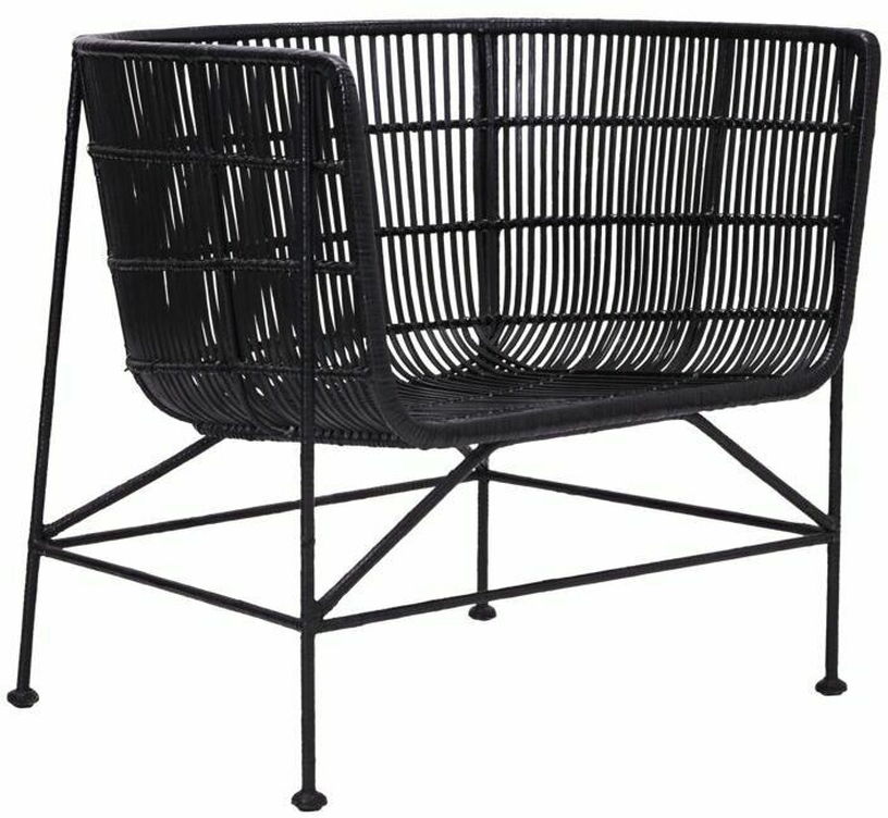 Fauteuil en rotin noir Coon - House Doctor - The Cool Republic