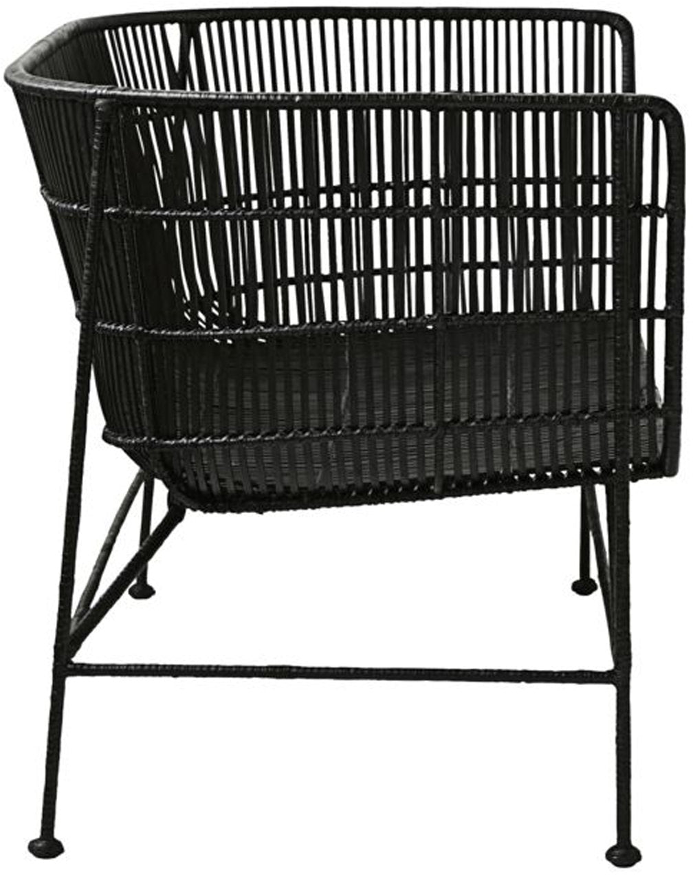 Fauteuil en rotin noir Coon - House Doctor - The Cool Republic
