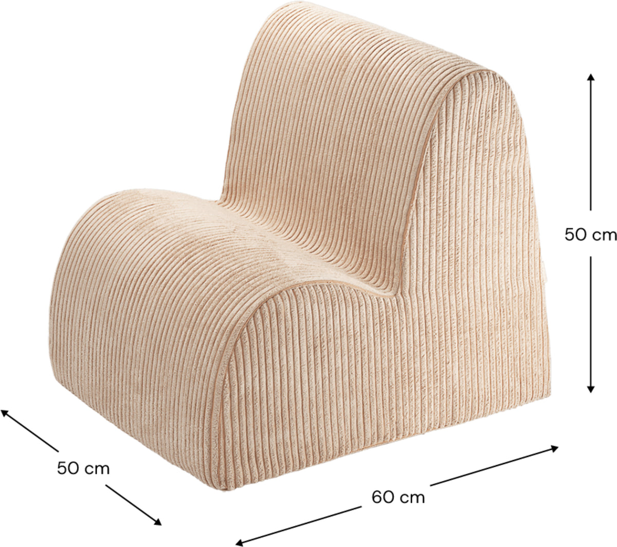 Fauteuil en sherpa bouclé biscuit 60x50cm Cloud chair - Wigiwama