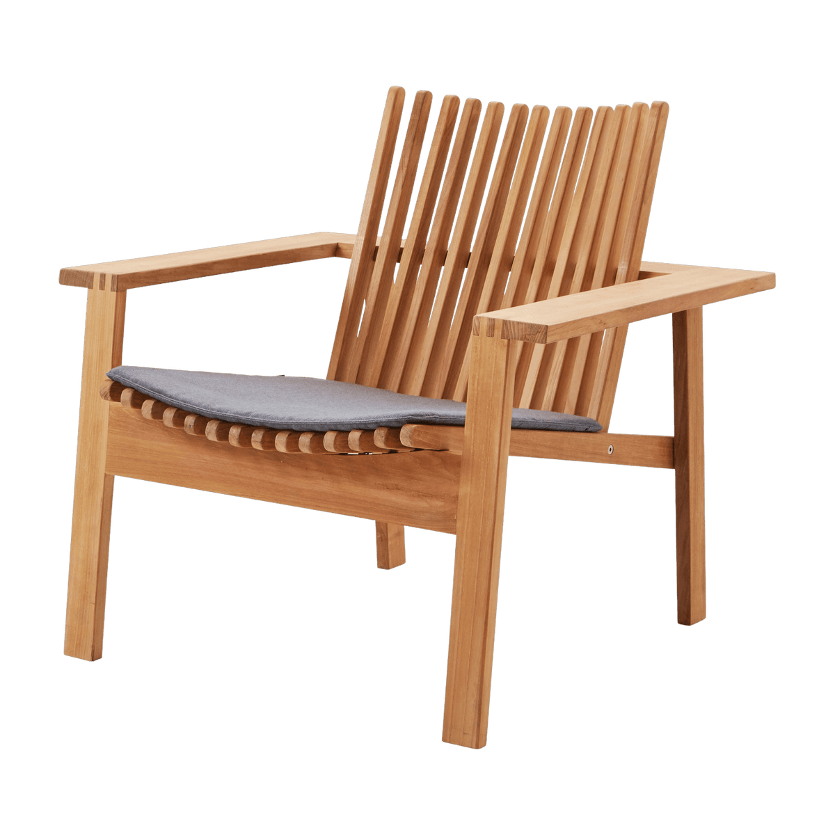 Fauteuil en teck avec coussin d'assise gris Amaze - Cane-Line - The Cool Republic