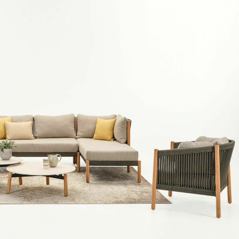 Fauteuil en teck et corde noir Lento - Vincent Sheppard - The Cool Republic