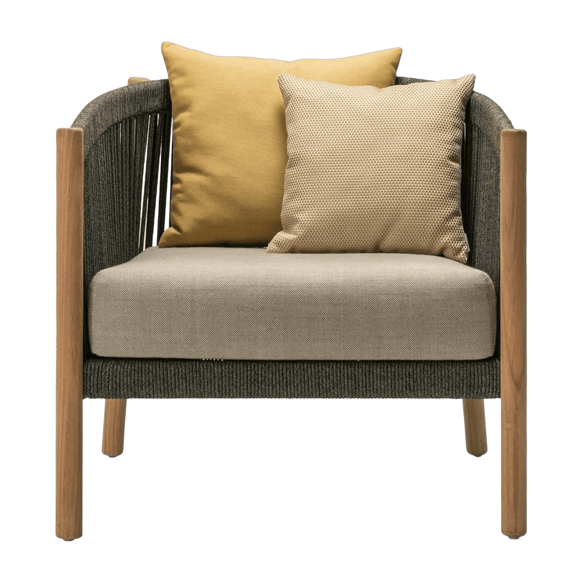 Teak and black rope armchair Lento - Vincent Sheppard - The Cool Republic