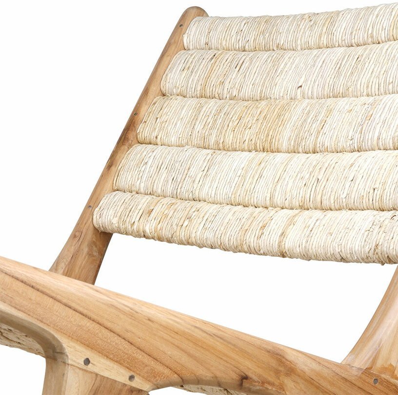 Fauteuil en teck et fibres naturelles Abaca - HKliving - The Cool Republic