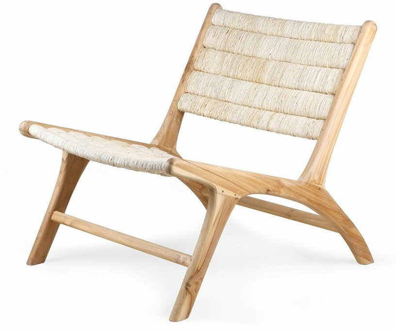 Fauteuil en teck et fibres naturelles Abaca - HKliving - The Cool Republic