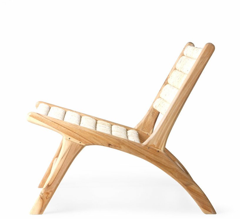 Fauteuil en teck et fibres naturelles Abaca - HKliving - The Cool Republic