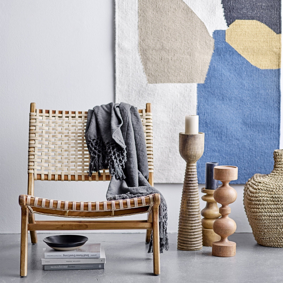 Fauteuil en teck et rotin Keila - Bloomingville - The Cool Republic