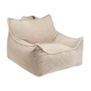 Fauteuil en teddy bouclé beige 90x82x56cm Biscuit - Wigiwama