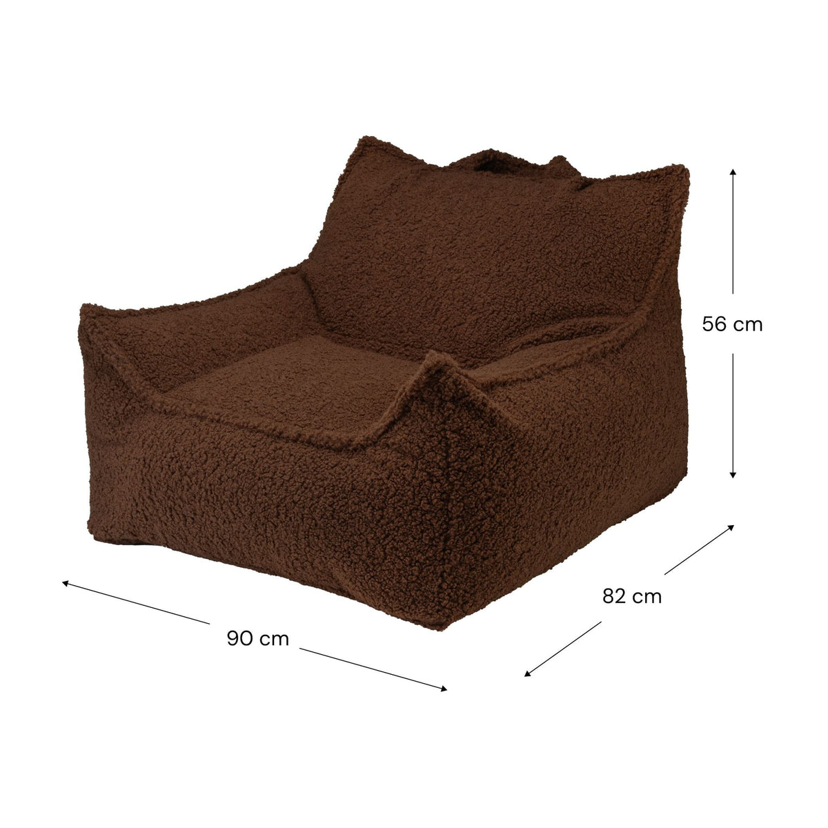 Fauteuil en teddy bouclé marron 90x82x56cm Warm Hazel - Wigiwama — vue 7
