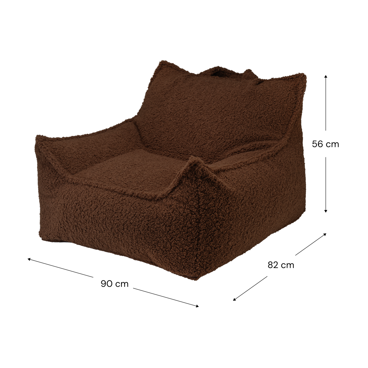 Fauteuil en teddy bouclé marron 90x82x56cm Warm Hazel - Wigiwama — vue 8