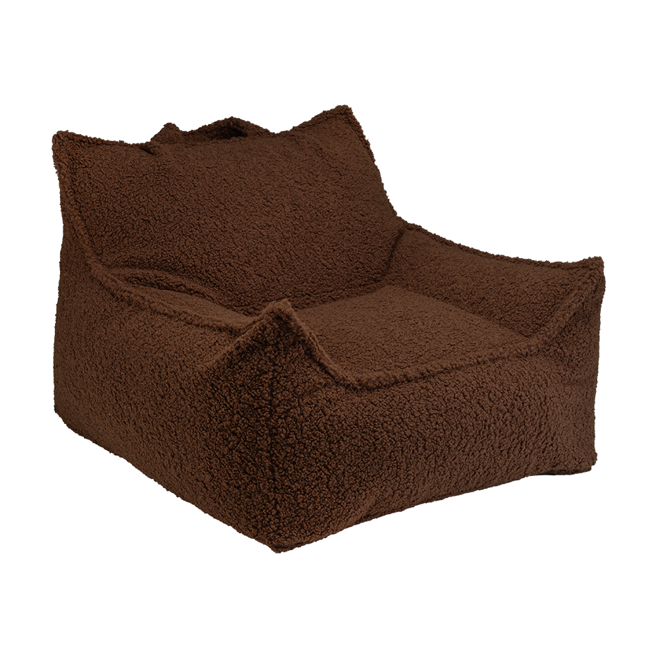 Fauteuil en teddy bouclé marron 90x82x56cm Warm Hazel - Wigiwama