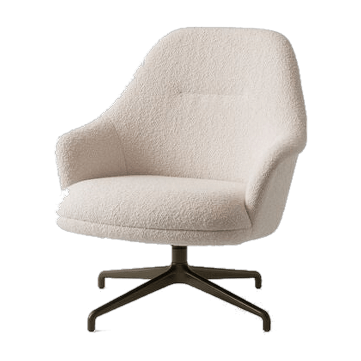 Fauteuil en tissu beige bouclé Karakorum 001 et acier noir Rely HW139 - &tradition - The Cool Republic