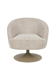 Fauteuil en tissu beige et acier marron Cassian - The Cool Republic - The Cool Republic