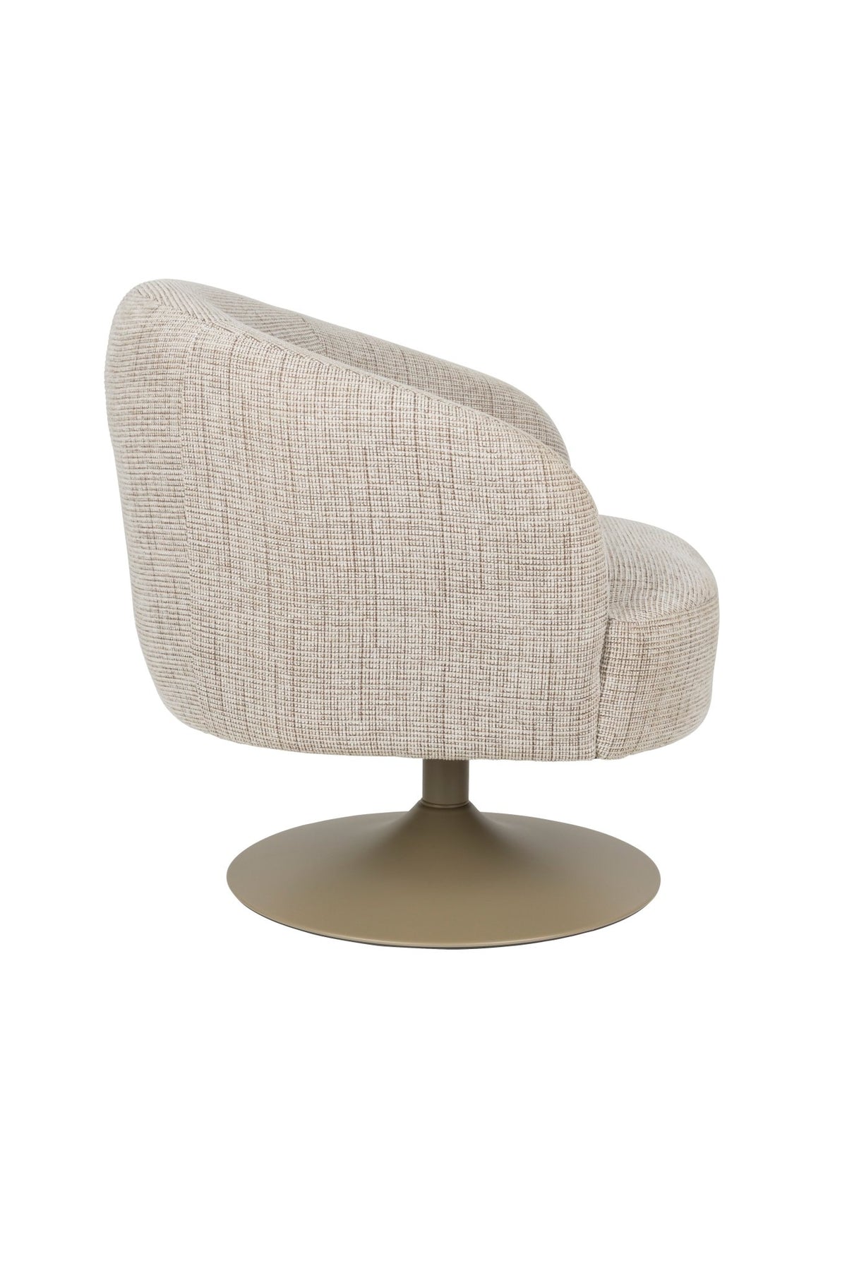 Fauteuil en tissu beige et acier marron Cassian - The Cool Republic - The Cool Republic