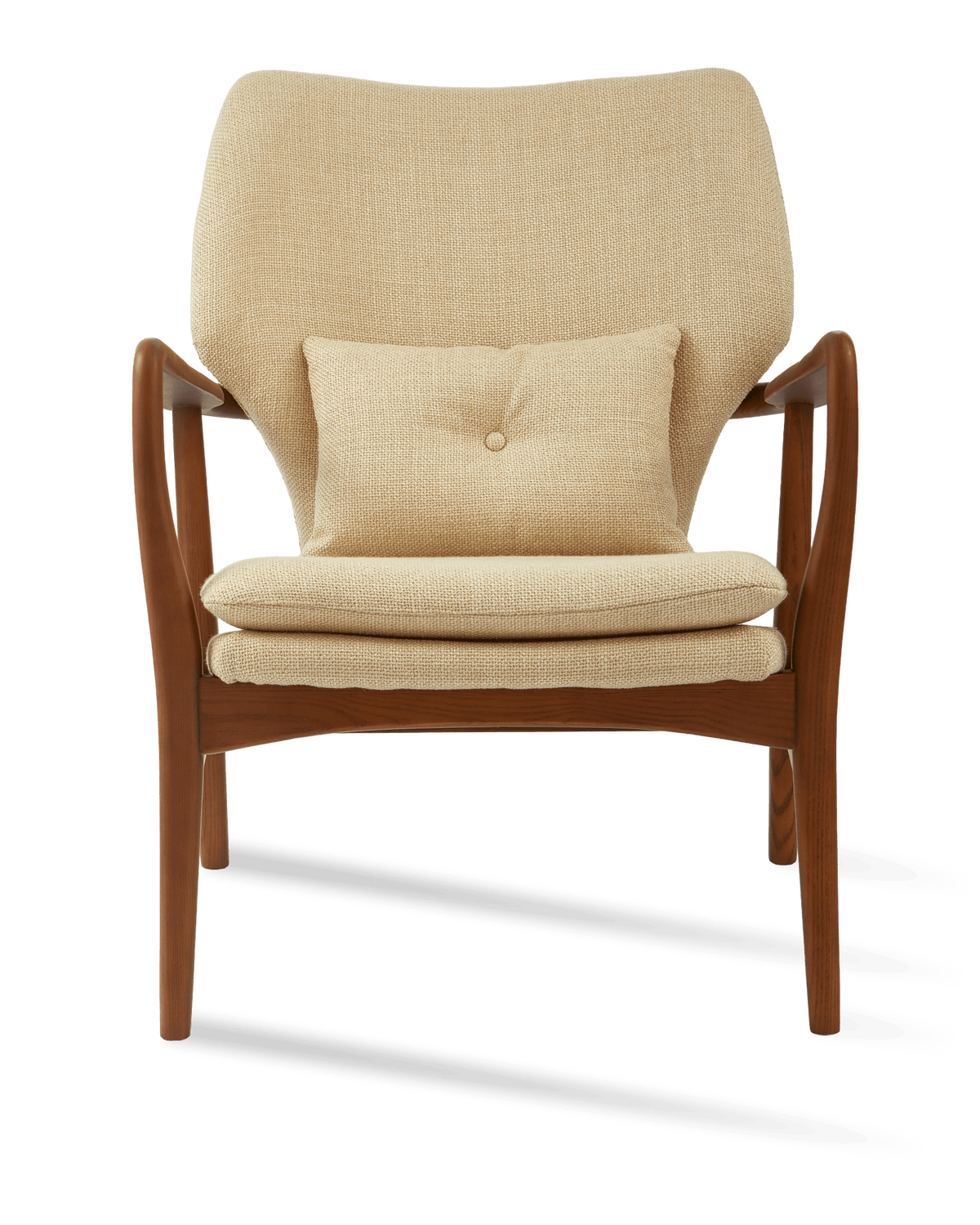 Fauteuil en tissu beige et bois de frêne Smooth Peggy - Pols Potten - The Cool Republic