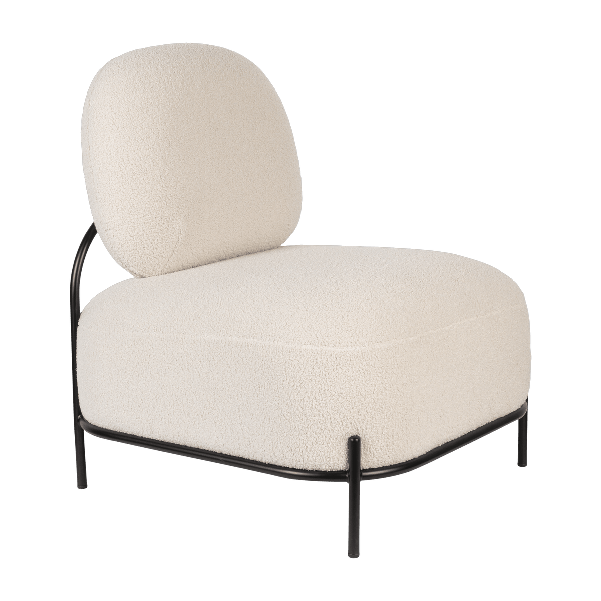 Fauteuil en tissu bouclé beige 71,5x125cm Holly - The Cool Republic - The Cool Republic