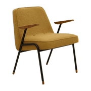 Fauteuil en tissu bouclé moutarde et métal 66 x 64 cm Fotel - 366 Concept - The Cool Republic