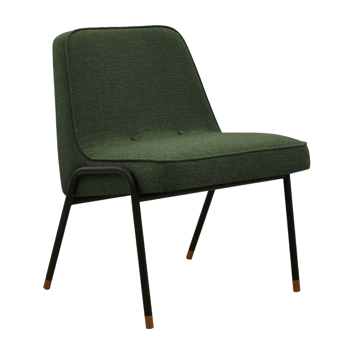 Fauteuil en tissu bouclé vert bouteille et métal 70 x 62 cm - 366 Concept - The Cool Republic