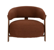 Fauteuil en tissu bouclette marron et métal marron Sora - The Cool Republic - The Cool Republic