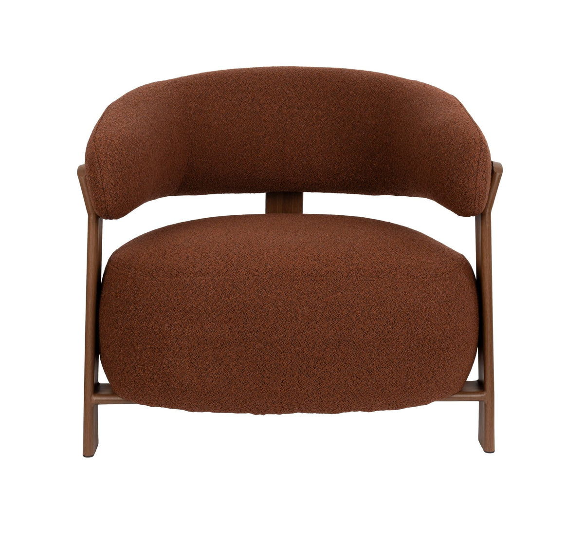 Fauteuil en tissu bouclette marron et métal marron Sora - The Cool Republic - The Cool Republic