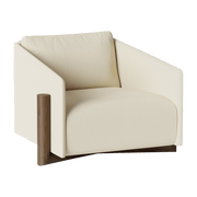 Fauteuil en tissu crème Timber - Kann Design - The Cool Republic