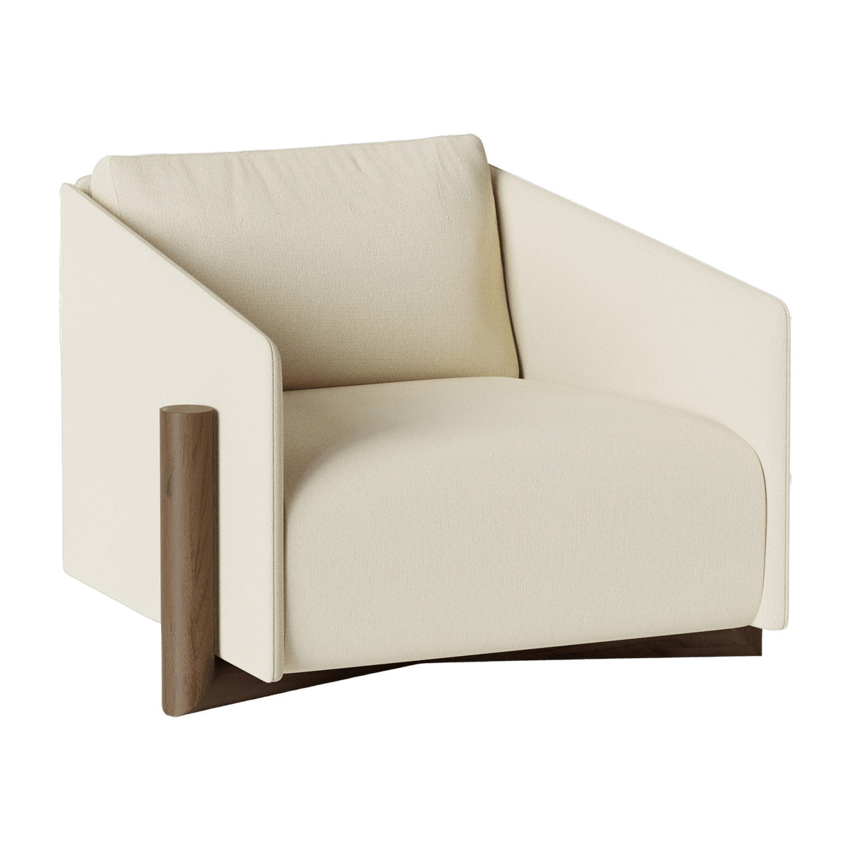 Fauteuil en tissu crème Timber - Kann Design - The Cool Republic
