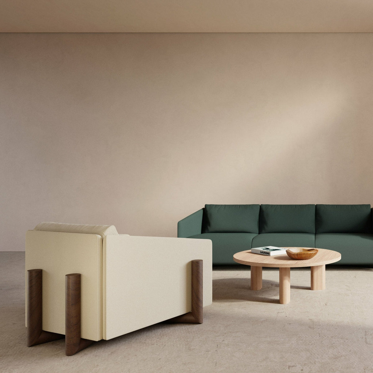 Fauteuil en tissu crème Timber - Kann Design - The Cool Republic