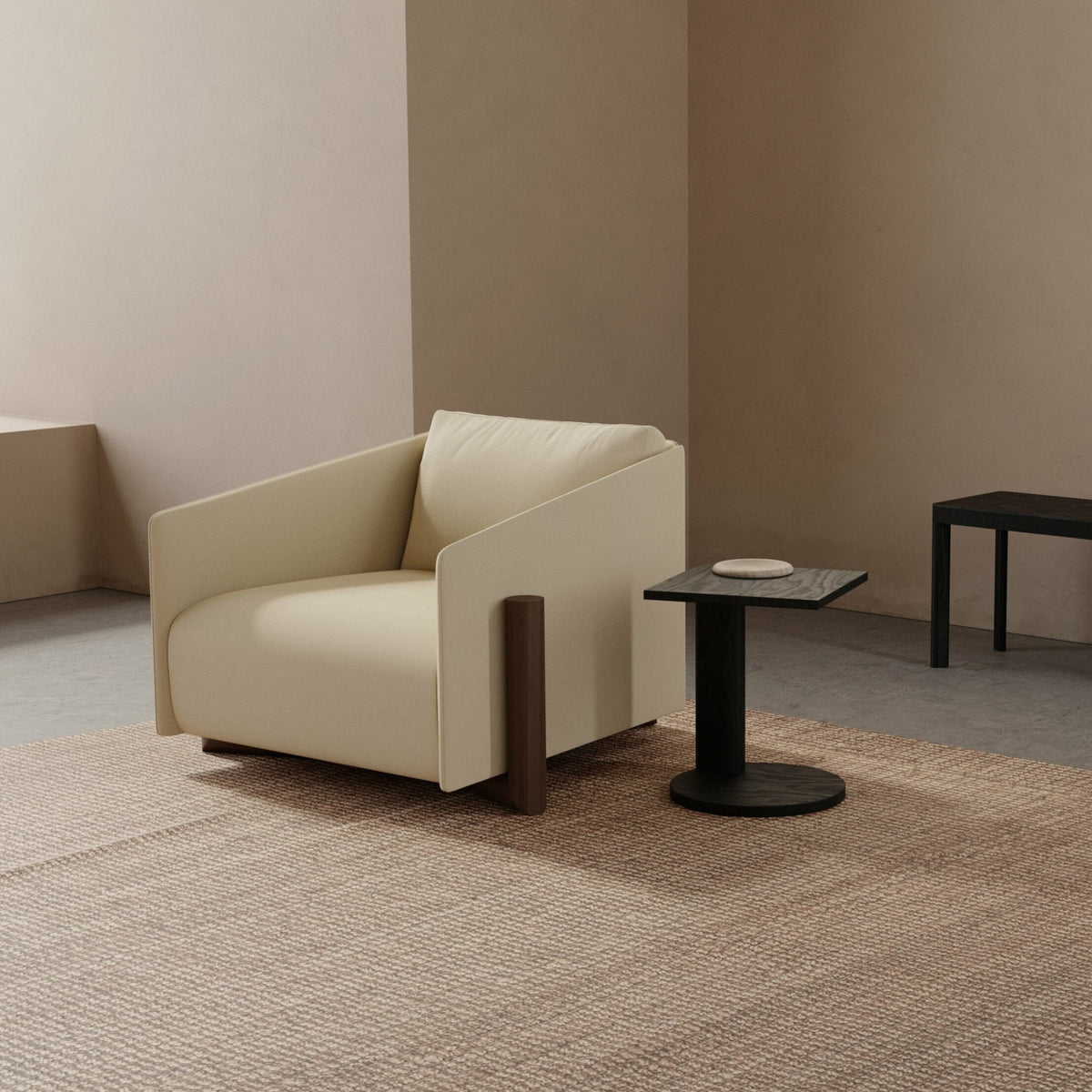Fauteuil en tissu crème Timber - Kann Design - The Cool Republic